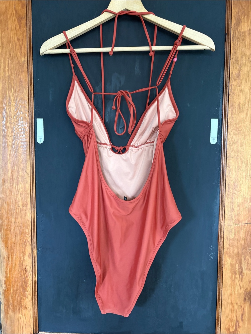 J. Crew Terracotta Orange One-Piece Swimsuit with Strappy Back - Picture 4 of 4